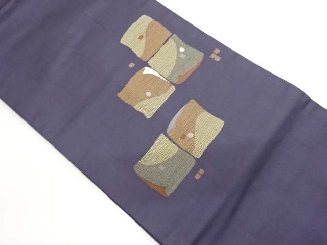 格子模様織出し名古屋帯